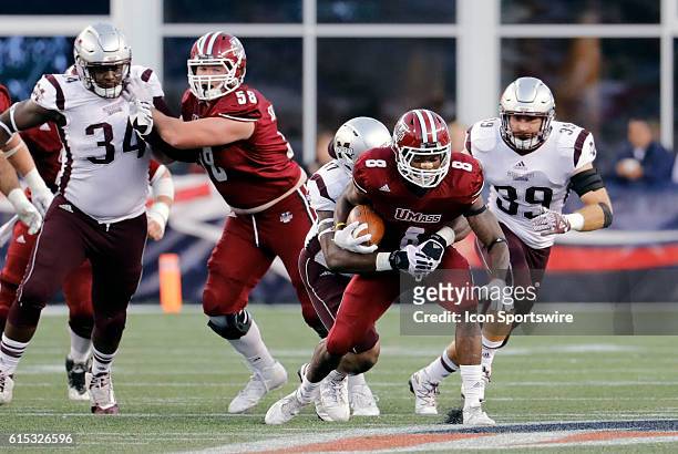 Mississippi State defensive lineman A.J. Jefferson wraps up UMass running back Marquis Young . The Mississippi State Bulldogs defeated the UMass...