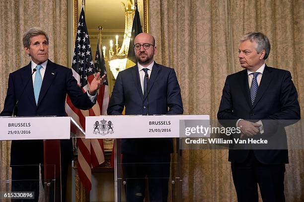 - Attentats de Bruxelles: le Premier Ministre Charles Michel et le Ministre des Affaires étrangères Didier Reynders rencontrent le Secrétaire d'Etat...