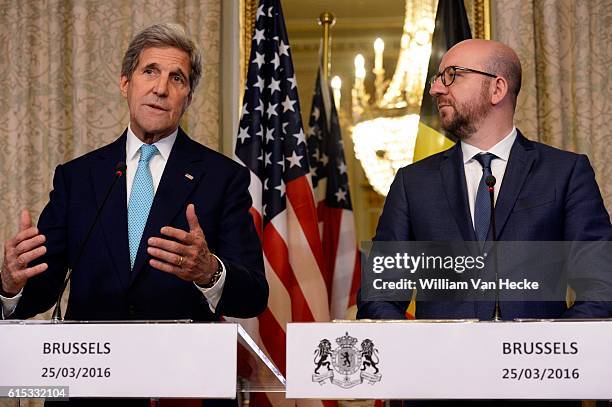 - Attentats de Bruxelles: le Premier Ministre Charles Michel et le Ministre des Affaires étrangères Didier Reynders rencontrent le Secrétaire d'Etat...