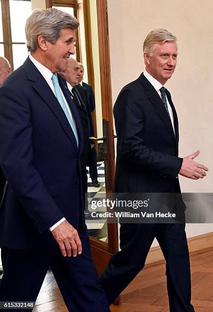 - Attentats de Bruxelles: le Roi Philippe rencontre le Secrétaire d'Etat des Etats-Unis John Kerry - Aanslagen van Brussel: Koning Philippe ontmoet...