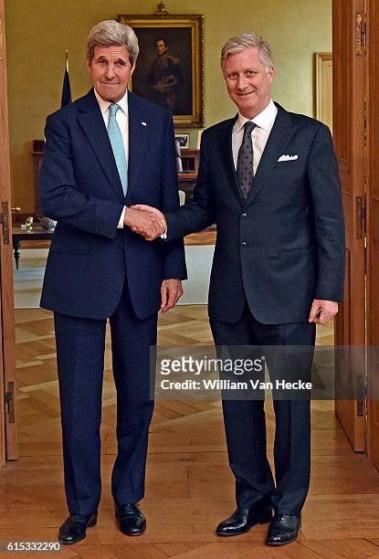 - Attentats de Bruxelles: le Roi Philippe rencontre le Secrétaire d'Etat des Etats-Unis John Kerry - Aanslagen van Brussel: Koning Philippe ontmoet...