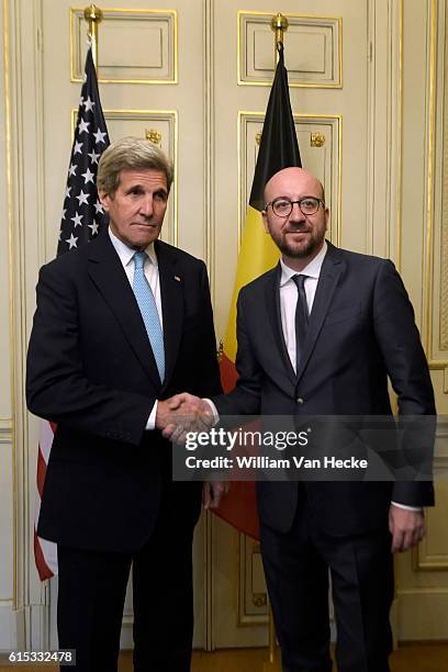 - Attentats de Bruxelles: le Premier Ministre Charles Michel rencontre le Secrétaire d'Etat des Etats-Unis John Kerry - Aanslagen van Brussel: Eerste...