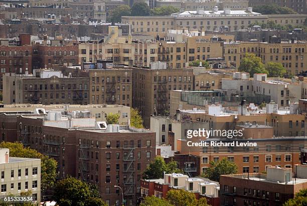 Densely packed apartment buildings in the NYC borough of the Bronx on October 7, 2007. A recent study found that the Bronx is the least healthy...