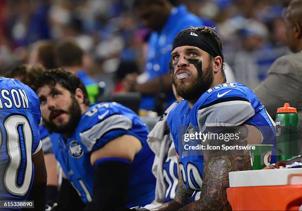 Detroit Lions Offensive Tackle Taylor Decker during the NFL game at Ford Field in Detroit, Michigan.