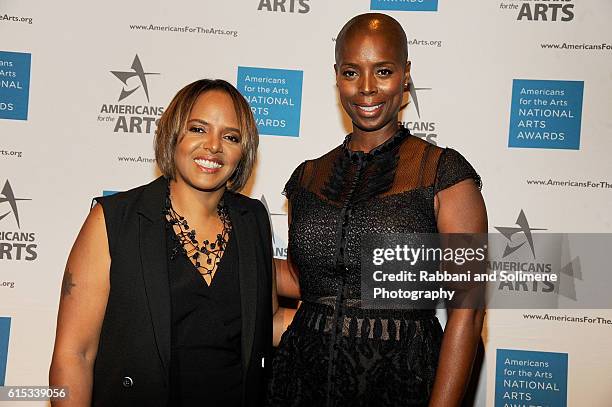 Terri Lyne Carrington and Sidra Smith attends the 2016 National Arts Awards at Cipriani 42nd Street on October 17, 2016 in New York City.