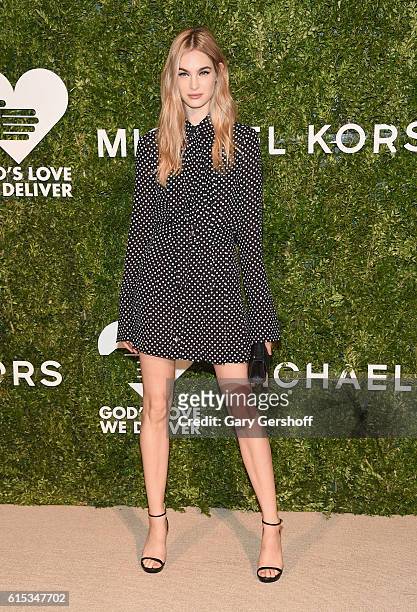 Model Laura Love attends the 2016 God's Love We Deliver Golden Heart awards dinner at Spring Studios on October 17, 2016 in New York City.