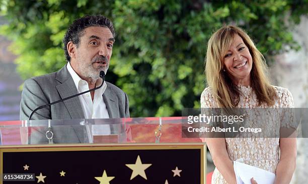 Producer Chuck Lorre and actress Allison Janney at the Star ceremony held On The Hollywood Walk Of Fame on October 17, 2016 in Hollywood, California.