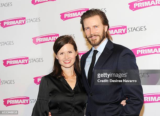 Actors Maggie Lacey and Bill Heck attend Primary Stages 2016 Gala at 538 Park Avenue on October 17, 2016 in New York City.