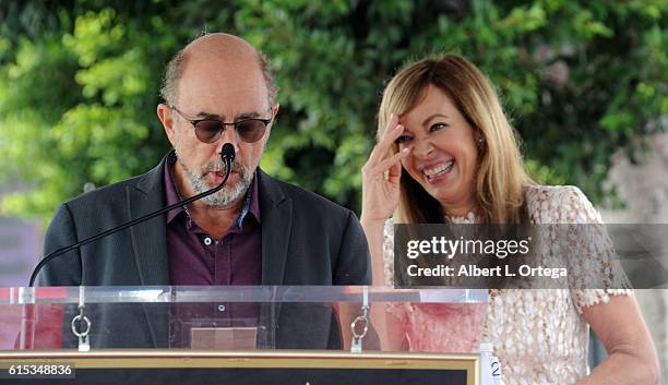 Actor Richard Schiff and actress Allison Janney at the Star ceremony held On The Hollywood Walk Of Fame on October 17, 2016 in Hollywood, California.