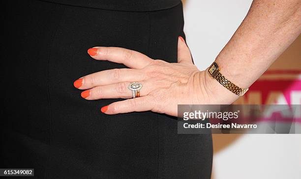 Actress Molly Ringwald, ring detail, attends Primary Stages 2016 Gala at 538 Park Avenue on October 17, 2016 in New York City.