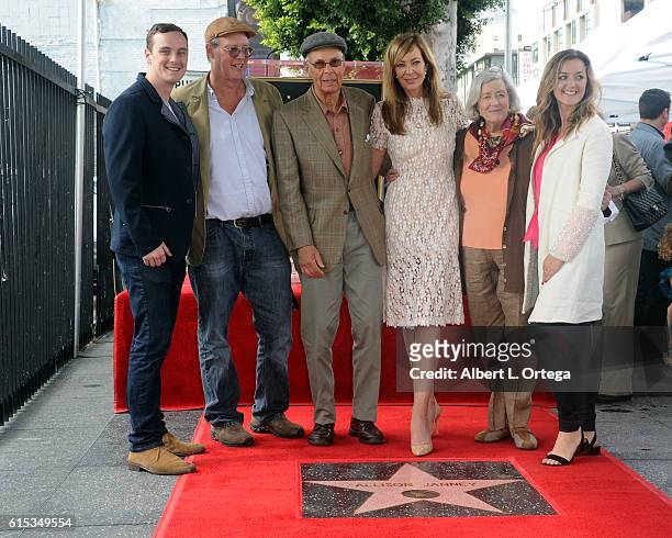 Actress Allison Janney and family at the Star ceremony held On The Hollywood Walk Of Fame on October 17, 2016 in Hollywood, California.