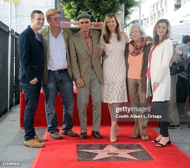 Actress Allison Janney and family at the Star ceremony held On The Hollywood Walk Of Fame on October 17, 2016 in Hollywood, California.