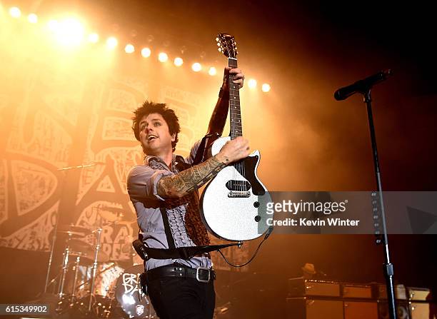 Musician Billie Joe Armstrong of Green Day performs at the Hollywood Palladium on October 17, 2016 in Los Angeles, California.