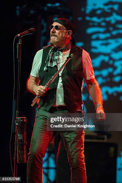 Musician Ian Anderson of Jethro Tull: Written And Performed By Ian Anderson performs on stage at Balboa Theatre on October 17, 2016 in San Diego,...