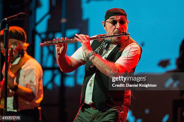 Musician Ian Anderson of Jethro Tull: Written And Performed By Ian Anderson performs on stage at Balboa Theatre on October 17, 2016 in San Diego,...