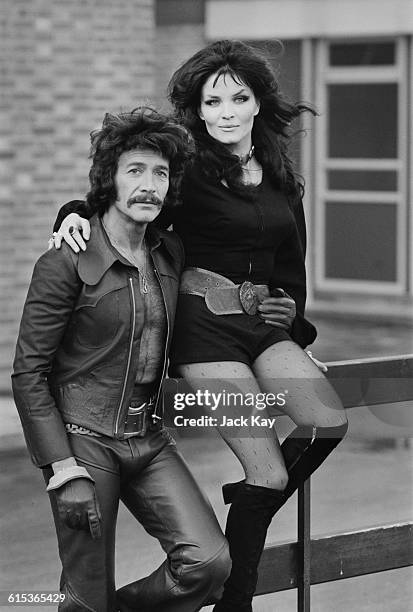 English actors Peter Wyngarde and Kate O'Mara , UK, 17th March 1971. They co-starred in 'A Kiss for a Beautiful Killer', an episode of the television...