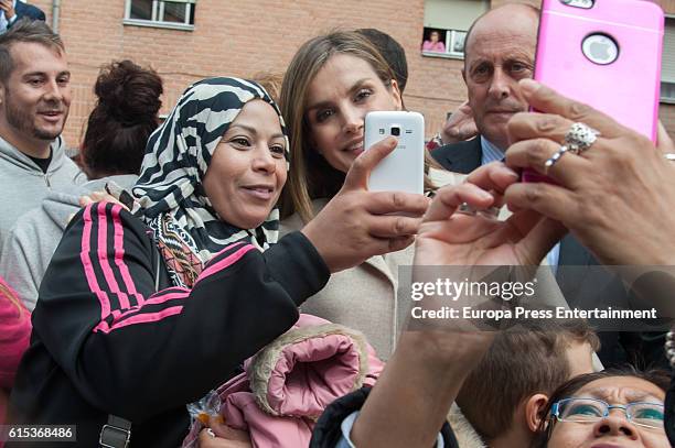 Queen Letizia of Spain attends a meeting at CSME on October 18, 2016 in Madrid, Spain.