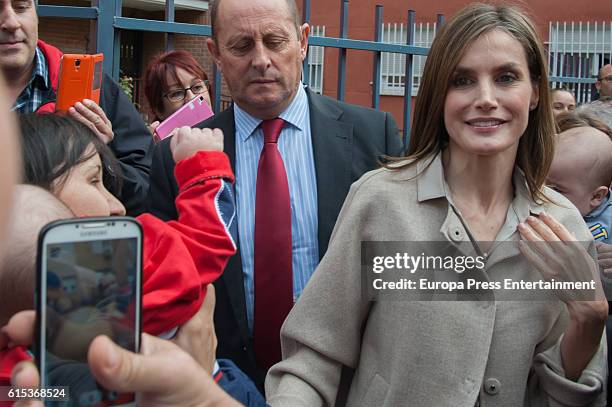 Queen Letizia of Spain attends a meeting at CSME on October 18, 2016 in Madrid, Spain.