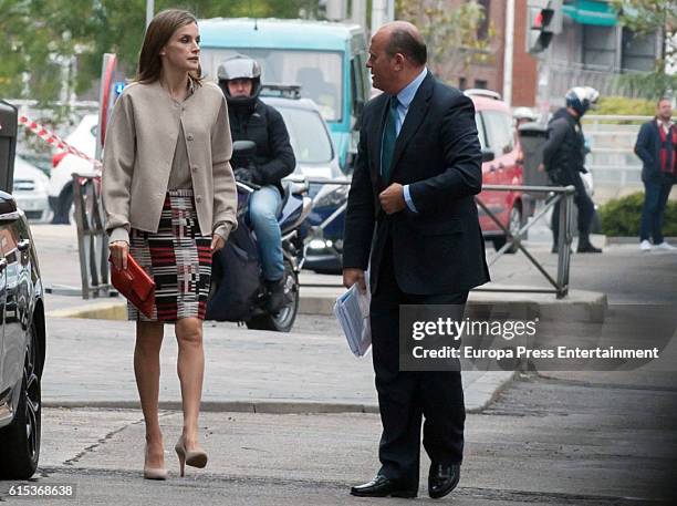 Queen Letizia of Spain attends a meeting at CSME on October 18, 2016 in Madrid, Spain.