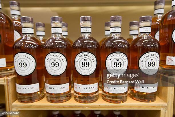 Wayne Gretzky launched his new No. 99 Canadian Whisky at the Maple Leaf Square LCBO.