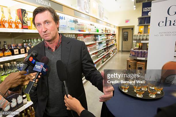 Wayne Gretzky launched his new No. 99 Canadian Whisky at the Maple Leaf Square LCBO.