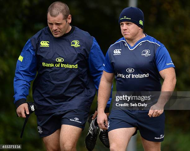 Dublin , Ireland - 18 October 2016; Sean Cronin, right, and Mike Ross of Leinster arrive ahead of squad training at UCD in Belfield, Dublin.