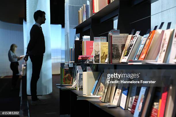 General view at the Netherlands Pavillion of the 2016 Frankfurt Book Fair on October 18, 2016 in Frankfurt am Main, Germany. The 2016 fair, which is...