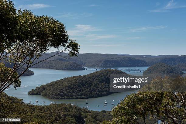 hawkesbury river railway bridge. - ports nsw stock pictures, royalty-free photos & images