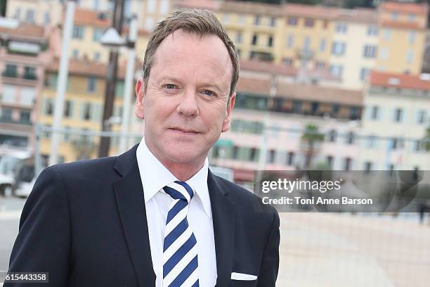 Kiefer Sutherland attends Photocall for "Designated Survivor" as part of MIPCOM at Palais des Festivals on October 17, 2016 in Cannes, France.