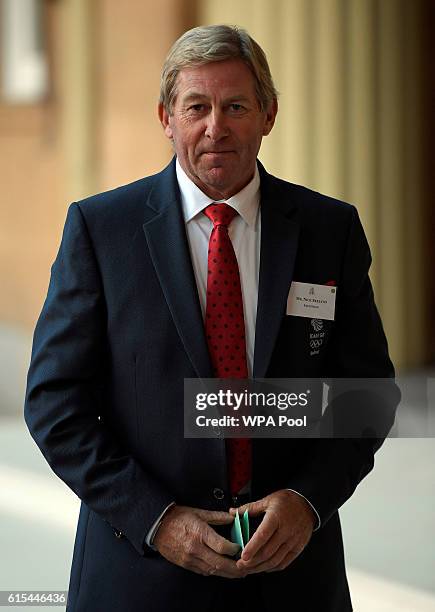 British Olympic athlete Nick Skelton arrives at a reception for Team GB's Olympic and Paralympic teams hosted by Queen Elizabeth II at Buckingham...