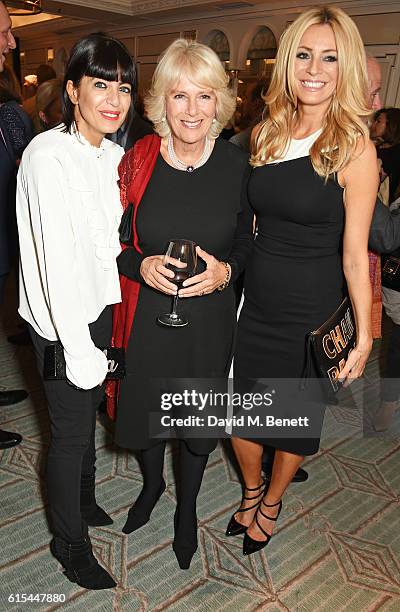 Claudia Winkleman, Camilla, Duchess of Cornwall, and Tess Daly attend the launch of "Fortnum & Mason: The Cook Book" by Tom Parker Bowles at Fortnum...