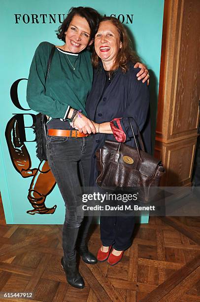 Thomasina Miers and Angela Hartnett attend the launch of "Fortnum & Mason: The Cook Book" by Tom Parker Bowles at Fortnum & Mason on October 18, 2016...