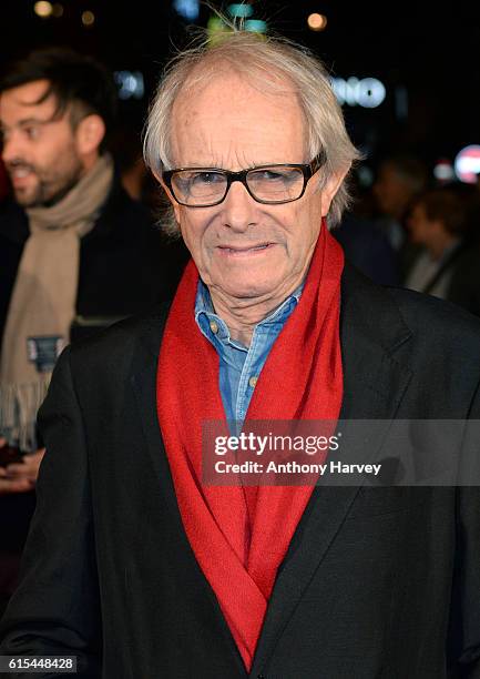 Director Ken Loach attends the "I, Daniel Blake" people's premiere at Vue West End on October 18, 2016 in London, England.