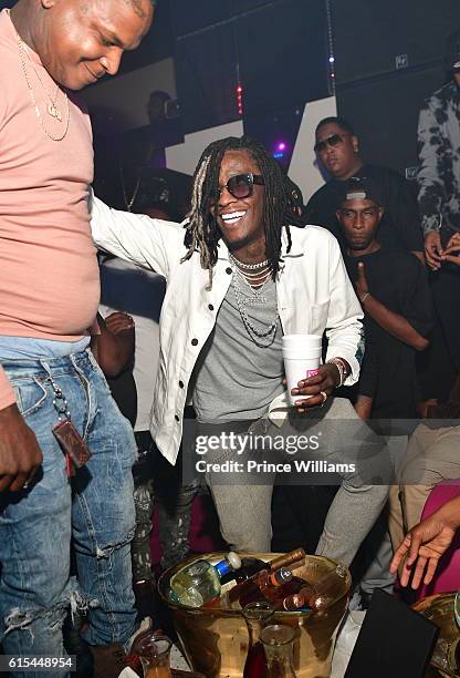 Young Thug attends Gucci Mane "Woptober" Album Release Party at Gold Room on October 18, 2016 in Atlanta, Georgia.