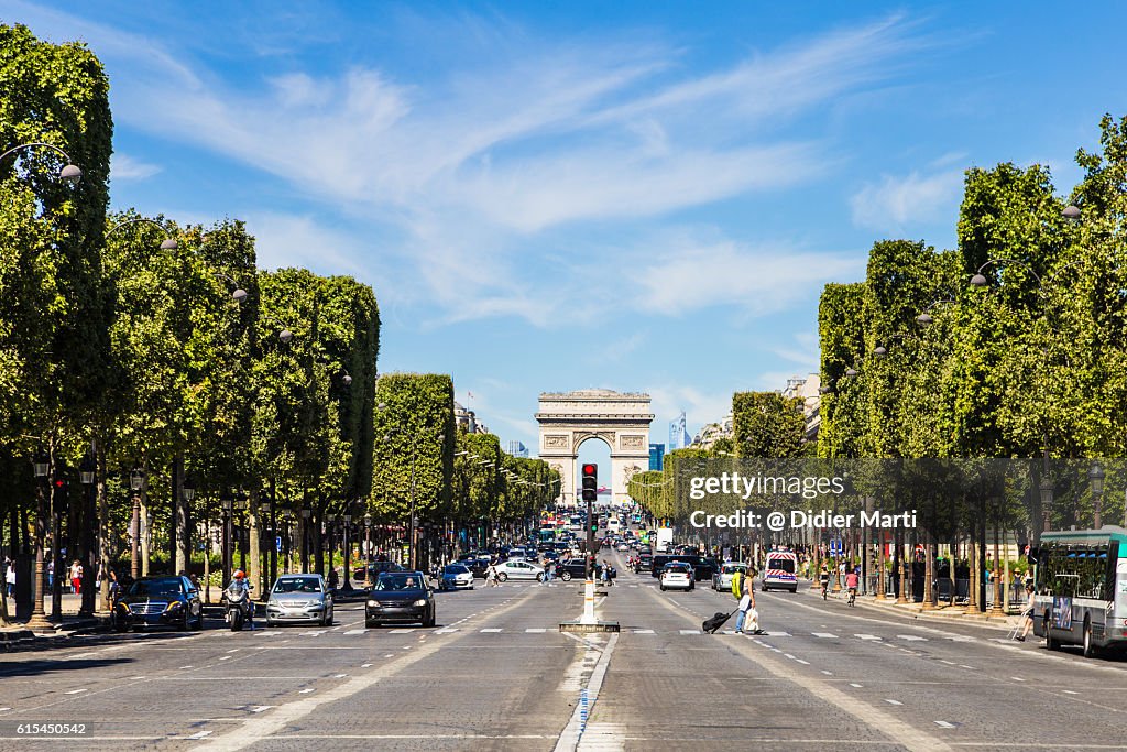 The famous Champs Elysees avenue in Paris