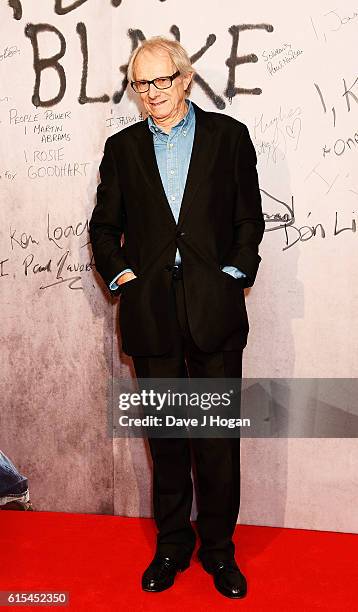 Director Ken Loach attends the "I, Daniel Blake" People's Premiere at Vue West End on October 18, 2016 in London, England.