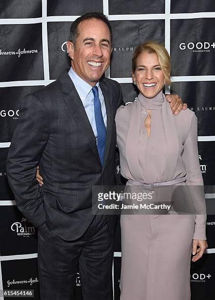Host Jerry Seinfeld and Founder and President of GOOD+ Foundation Jessica Seinfeld attend the New York Fatherhood Lunch to benefit GOOD+ Foundation...