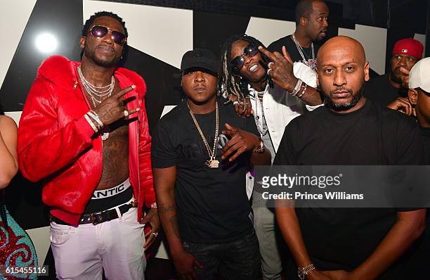 Gucci Mane, Jadakiss, Young Thug, Alex Gidewon and Chubbie Baby attend the Gucci Mane Album Rlease Party at Gold Room on October 18, 2016 in Atlanta,...