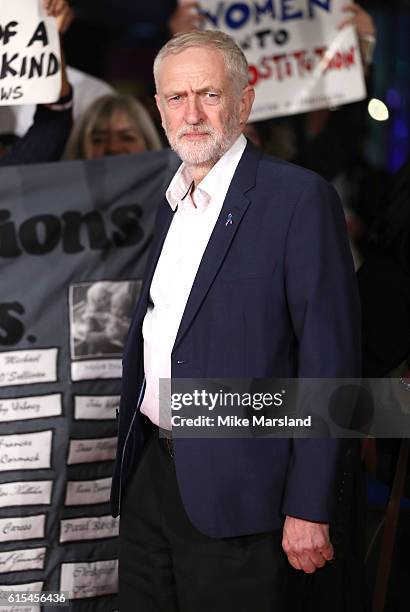 Jeremy Corbyn attends the "I, Daniel Blake" people's premiere at Vue West End on October 18, 2016 in London, England.