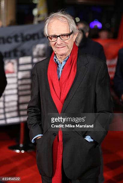 Ken Loach attends the "I, Daniel Blake" people's premiere at Vue West End on October 18, 2016 in London, England.