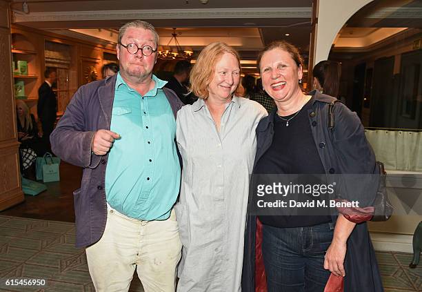 Fergus Henderson, Margot Henderson and Angela Hartnett attend the launch of "Fortnum & Mason: The Cook Book" by Tom Parker Bowles at Fortnum & Mason...