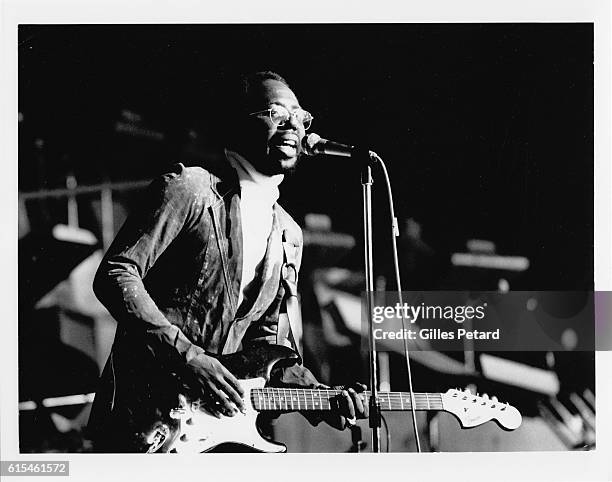Curtis Mayfield performs on stage, United States, 1972.