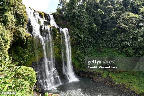 tad yuang waterfall laos - paksong stock pictures, royalty-free photos & images