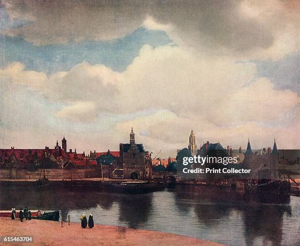 View of Delft from the Rotterdam Canal', 1660-61, . Painting of the Dutch artist's hometown is among his most popular, painted at a time when...