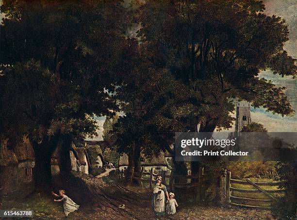 Water Lane, Dedham', c1802, . John Constable, was an English Romantic painter. Born in Suffolk, he is known principally for his landscape paintings...