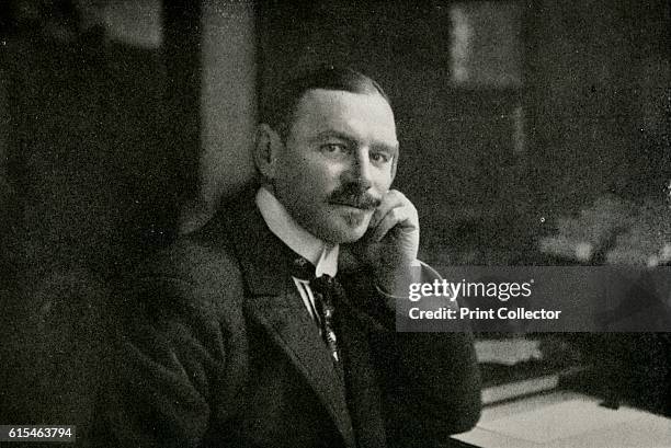 Sir George Hastings', 1911. Black and white photograph of Sir George Hastings at his desk. From The Connoisseur Vol XXXI. [Otto Limited, London,...