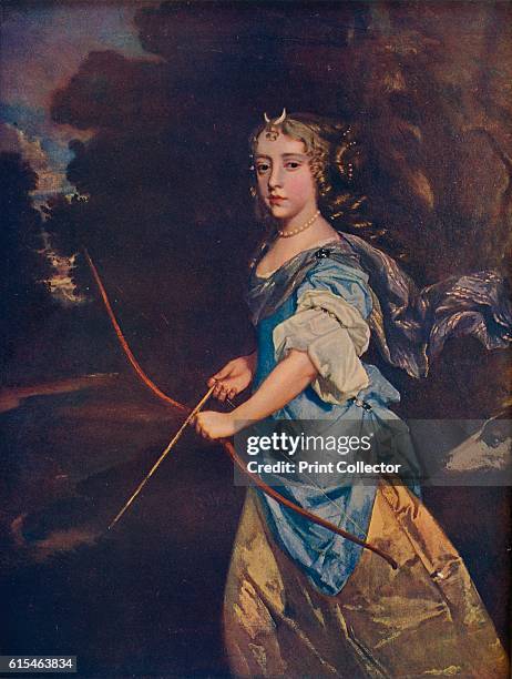 Madame Jane Kelleway as Diana, 17th century, . In Roman mythology, Diana was the goddess of the hunt, the moon and nature being associated with wild...