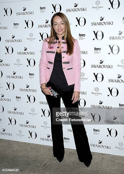 Ana Antic attends the Swarovski Pink Hope dinner at the Unico Hotel on October 18, 2016 in Madrid, Spain.