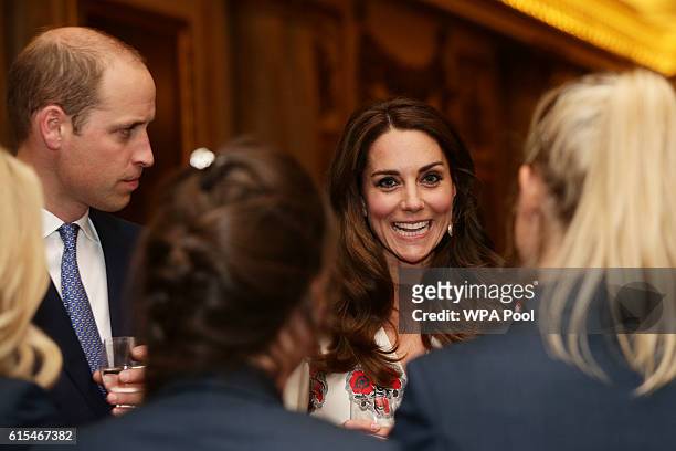 Prince William, Duke of Cambridge and Catherine, Duchess of Cambridge meet athletes at a reception for Team GB's 2016 Olympic and Paralympic teams...