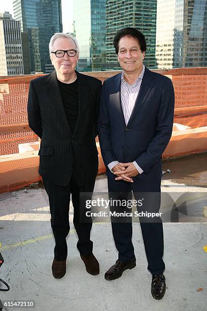 Architect David Chipperfield and HFZ Chairman and Founder Ziel Feldman attend The Bryant Topping Out Event on October 18, 2016 in New York City.